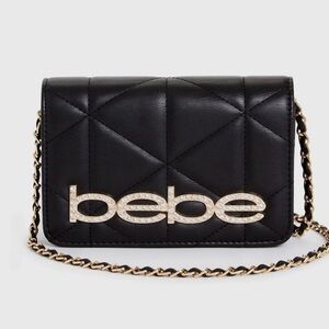 Bebe Black Quilted Crossbody Bag with Gold Chain 🖤💛